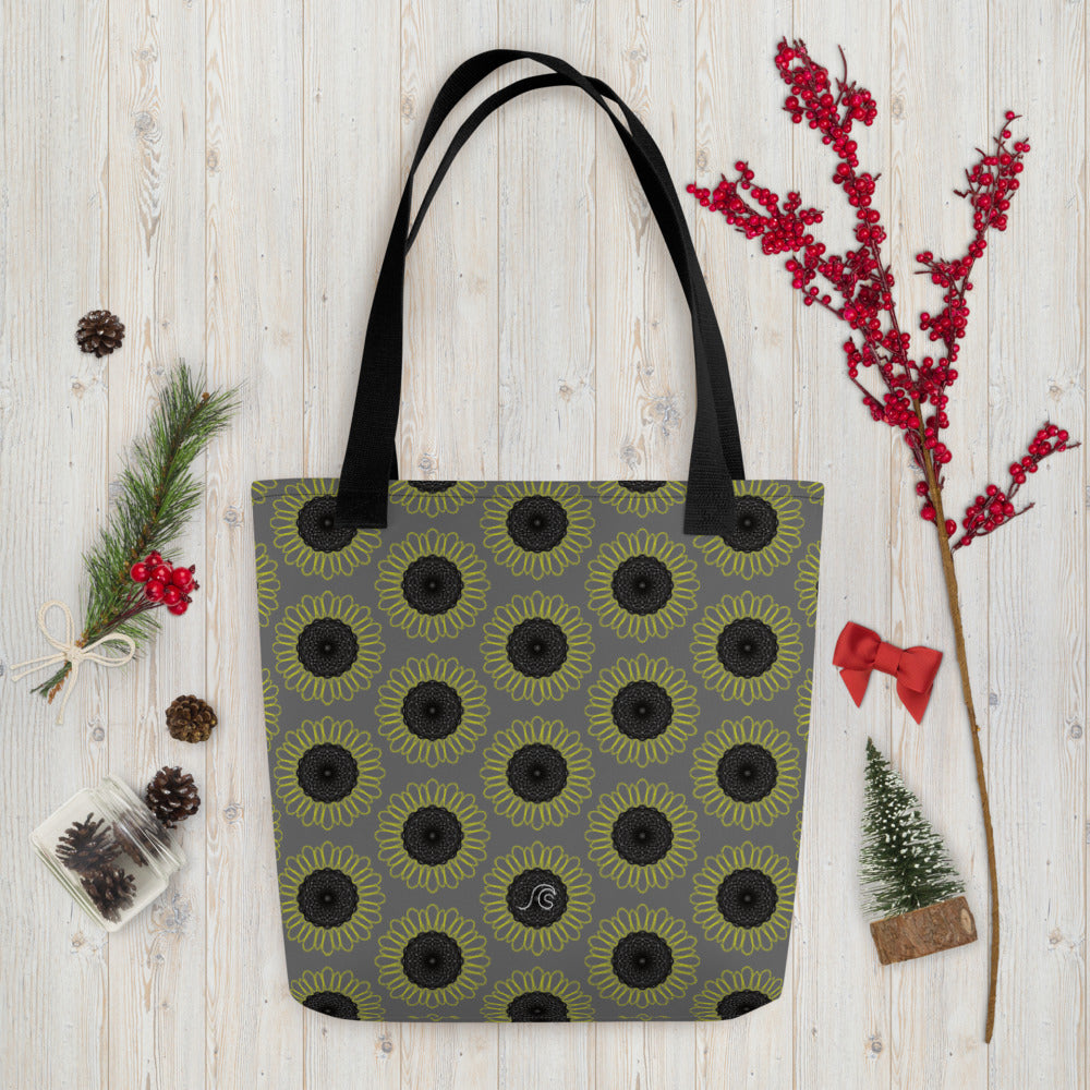 Sunflower Tote bag - Dark Grey With 3 Strap Colours