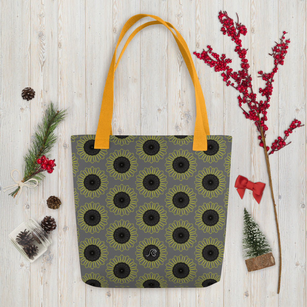 Sunflower Tote bag - Dark Grey With 3 Strap Colours