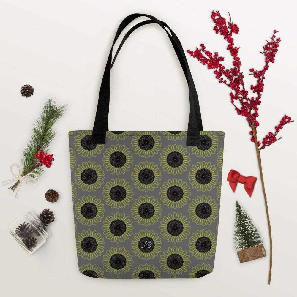 Sunflower Tote bag - Dark Grey With 3 Strap Colours