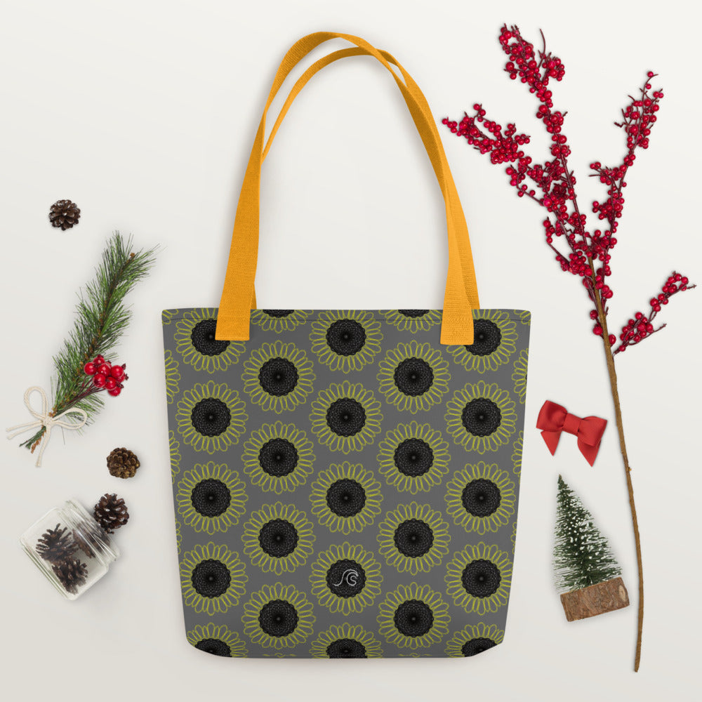 Sunflower Tote bag - Dark Grey With 3 Strap Colours